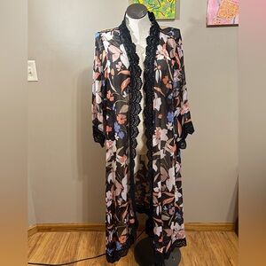 Torrid Black Floral Lace Cardigan